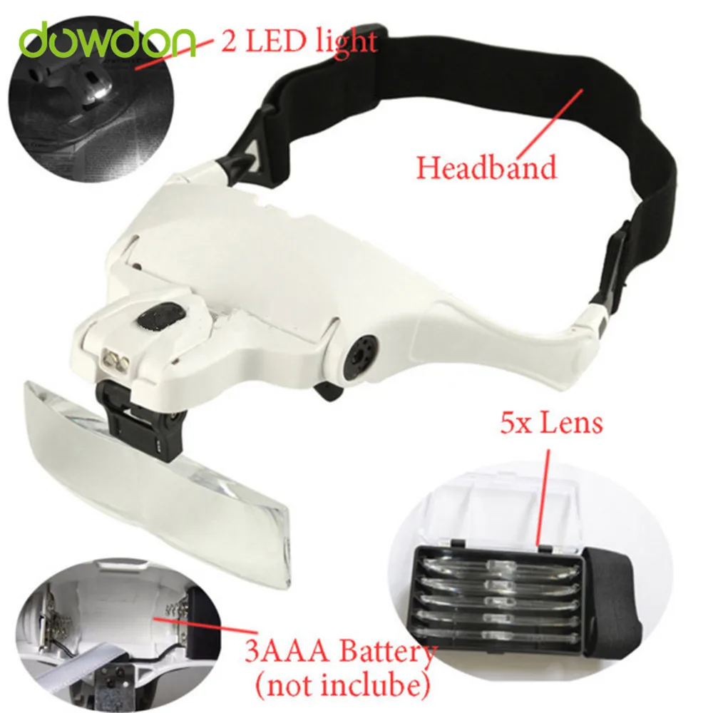 10 шт./лот увеличительное стекло для очков с козырьком головы Лупа ювелира