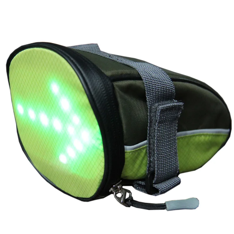 

YUANMINGSHI Cycling Bicycle Bike Tail Bag LED Safety Rear Bag with LED Warning Signal Light & Remote Control for Night Riding