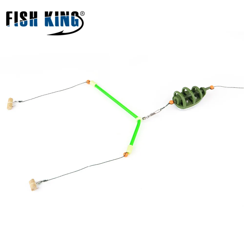 FISH KING 3 шт./лот вес свинца 30 г-80 г приманка-Фидер клетка для ловли карпа аксессуар из нержавеющей стали Крючки для клеток группа для ловли карпа