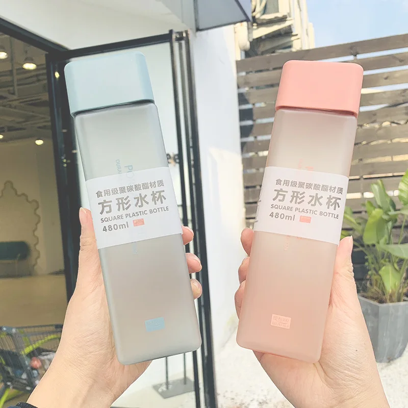 BearPaw Новые красочные тусклые квадратные пластиковые бутылки для воды применимые
