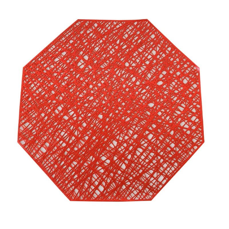 Red Mat 1 шт. пластиковые столовые приборы креативные столовые приборы Восьмиугольные Нескользящие Коврики для кухонного стола Жаростойкие подставки - Цвет: Red Mat