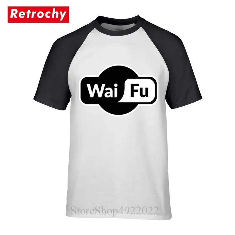 Футболка из материала Waifu Японский комикс черно белая футболка с логотипом