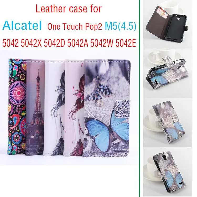 Роспись Высокое качество Новый Оригинальный сотовый телефон Alcatel One Touch POP2 M5 (4 5)