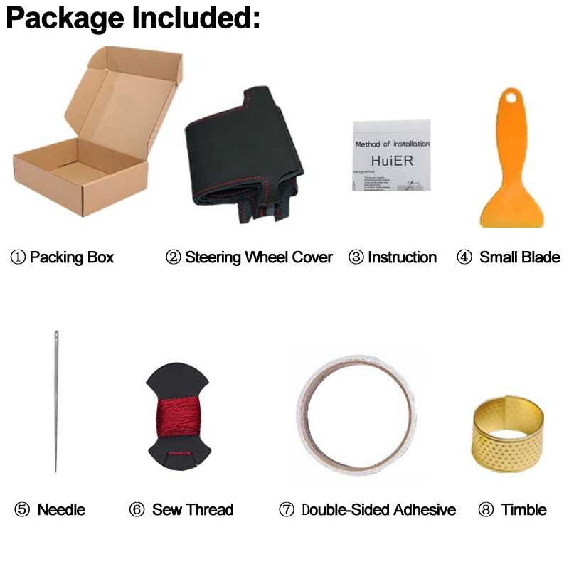

HuiER Hand Sewing Car Steering Wheel Cover Black Leather For Subaru Forester 2008-2012 Impreza 2008-2011 Legacy 2008-2010