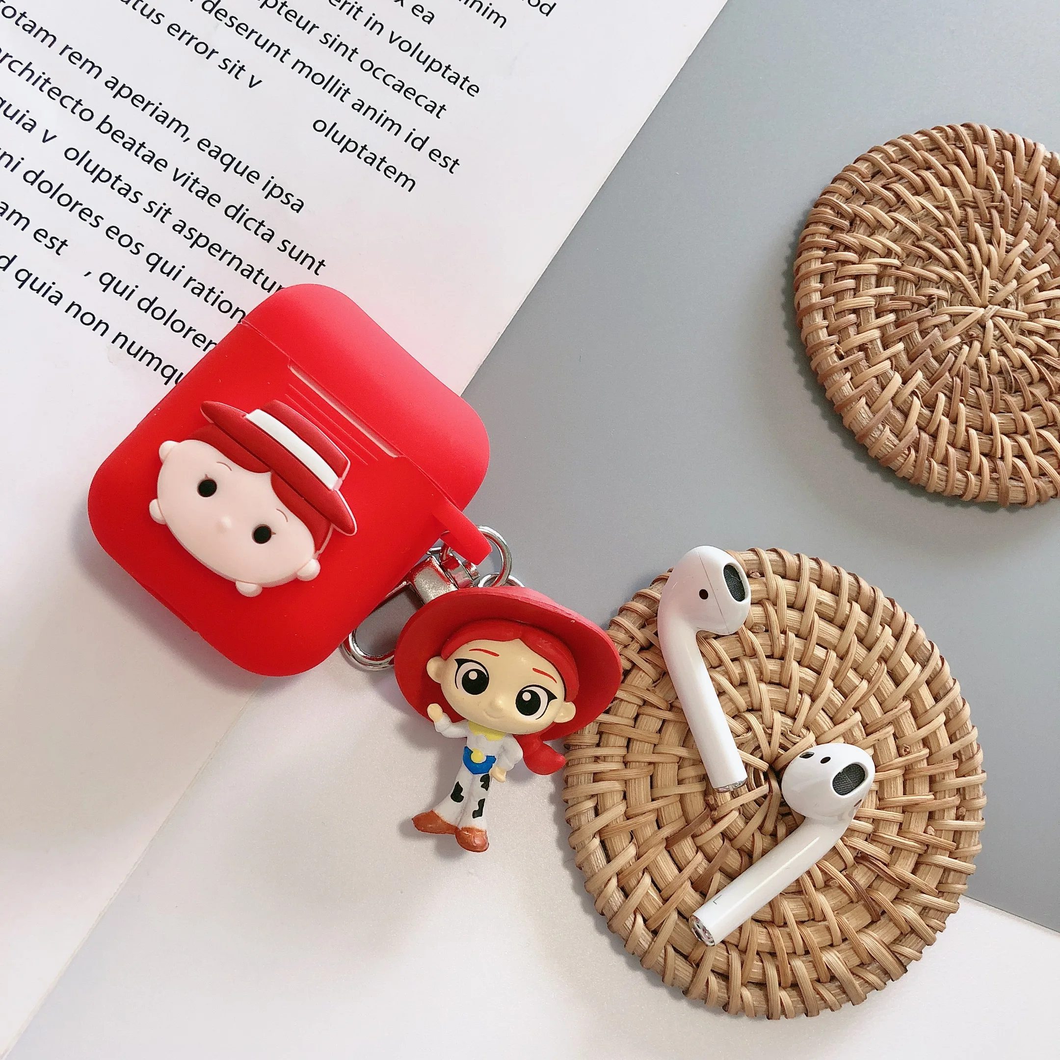 Jessie Чехол для наушников Toy Story Rex Dinosaur Hamm Red Hearts Jessie Green Alien для Apple Airpods 1 2 силиконовый защитный чехол с рисунком - Цвет: Jessie
