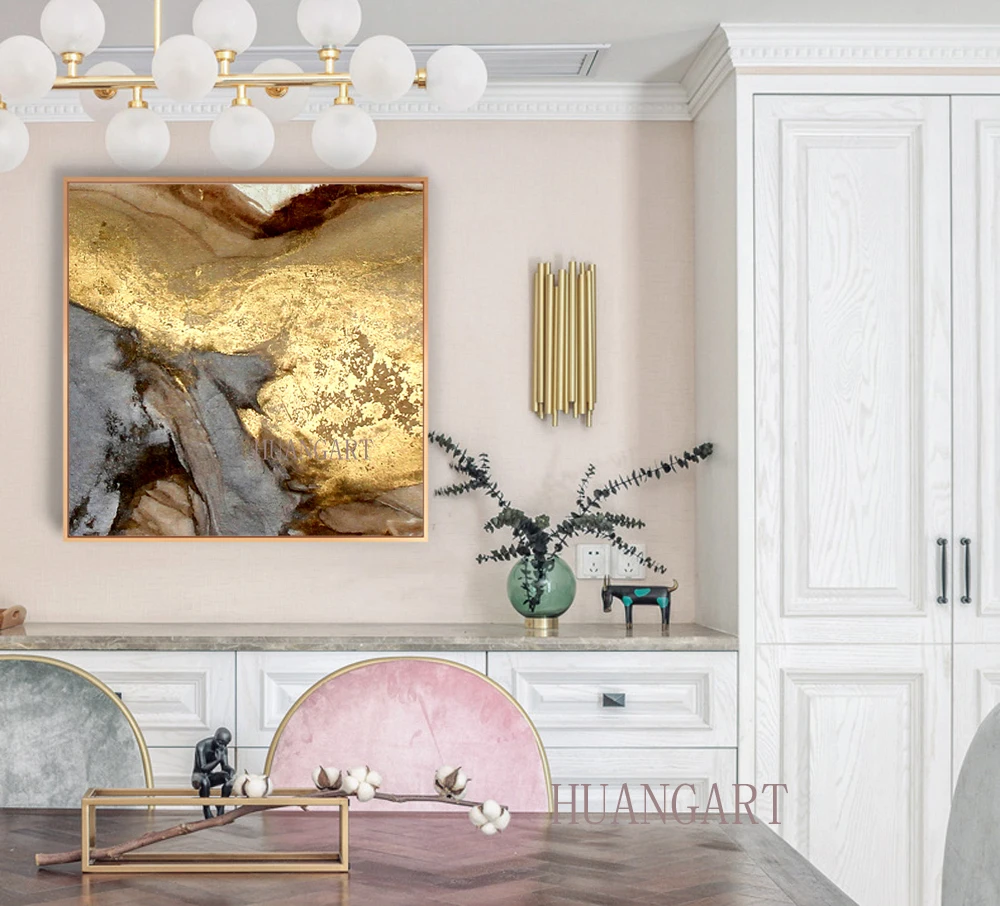Оригинальная позолоченная Настенная картина домашний декор 100% ручная роспись