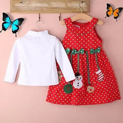 2 шт./компл. рождественские наряды Детский подарок осенне-зимнее детское платье