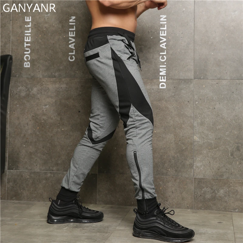 GANYANR Running Штаны Для мужчин Спортивные Леггинсы Бег Баскетбол Training Фитнес Gym Спортивное Футбол пот Штаны Эластичный тренировки