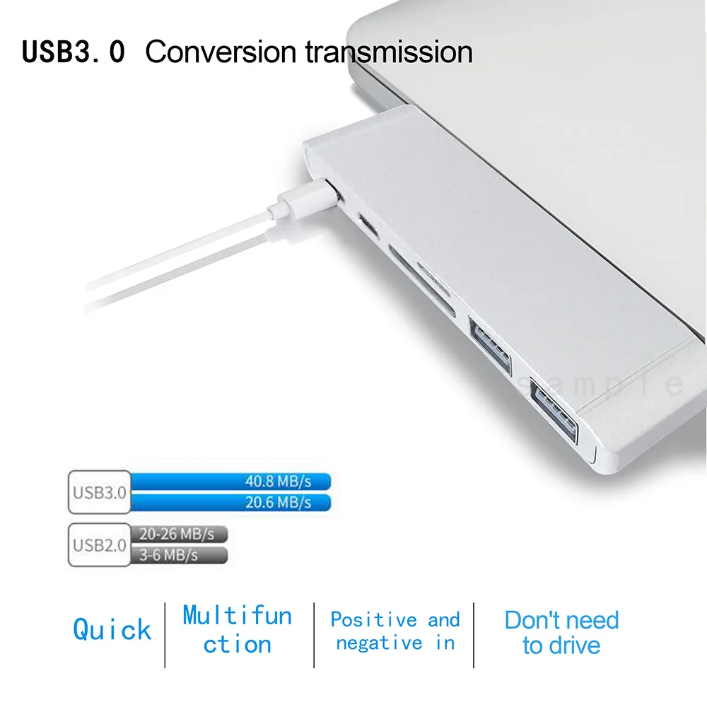 Type-C к USB 3 0 SD TF адаптер концентратор для Mackbook Pro 6 в 1 многофункциональный