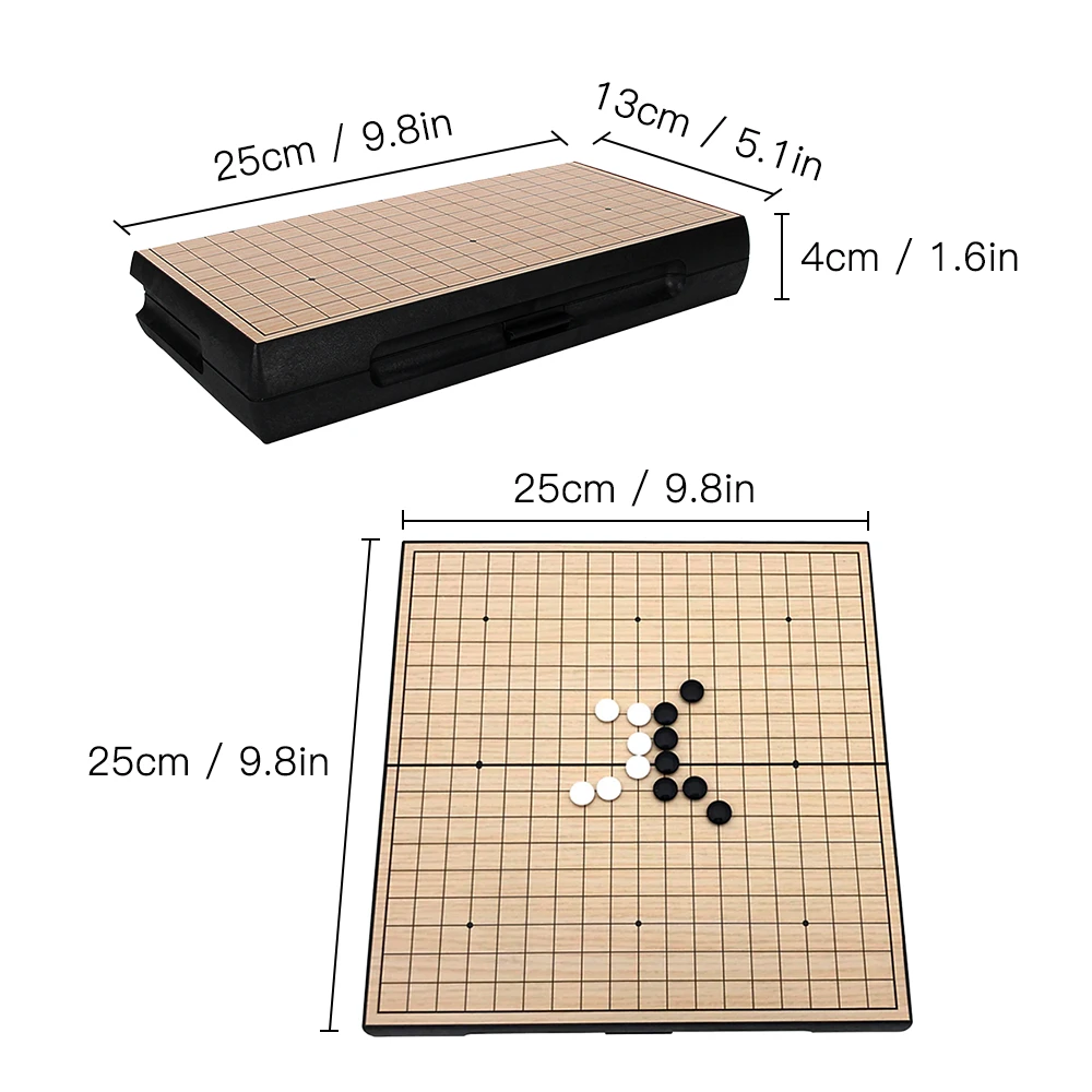 Go Game Set Travel Board Magnetic Chess With Storage Plates For Adults and Kids | Спорт и развлечения