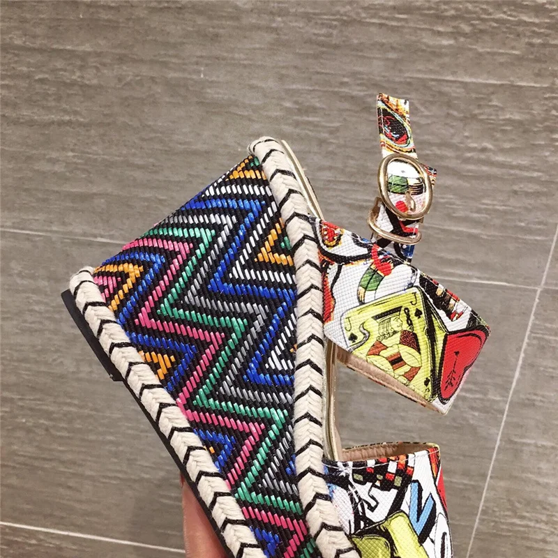 Summer Fashion Women Platform Sandals Luxury Designer High Heels Wedge Sandals Novelty Peep Toe Cork Sandals Party Shoes