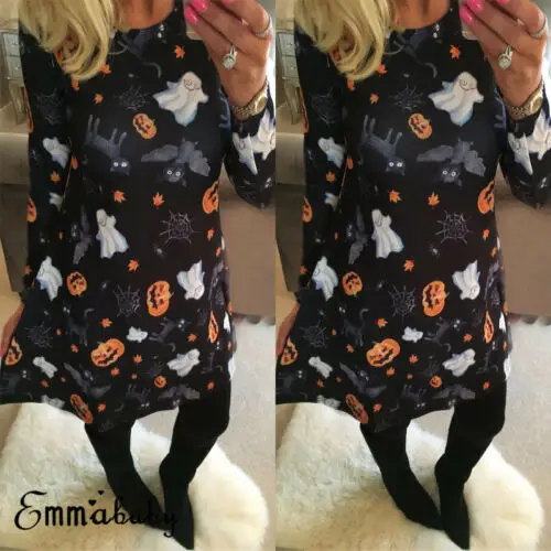 Новогоднее женское платье на Рождество с длинным рукавом цветочным принтом плюс