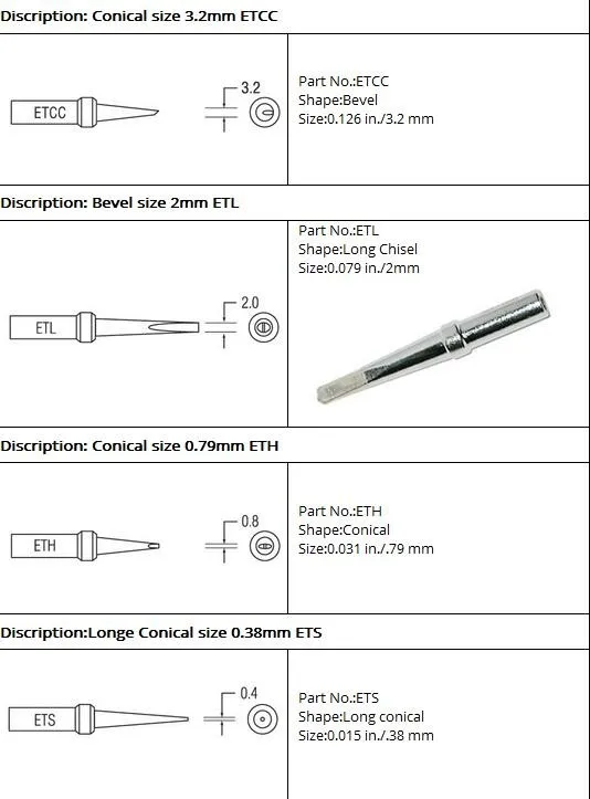 Weller WES51 паяльная станция наконечник паяльная станция WES51, WESD51, PES51 наконечник паяльной станции для ETS, ETL, ETKN, ETT, ETU, ETR, ETR, ETA, ETB и т. д., ETD