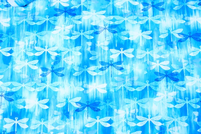 Zy DIY новый дизайн бренда довольно Ocean Blue Летающая Стрекоза ситец Ткань для шитья