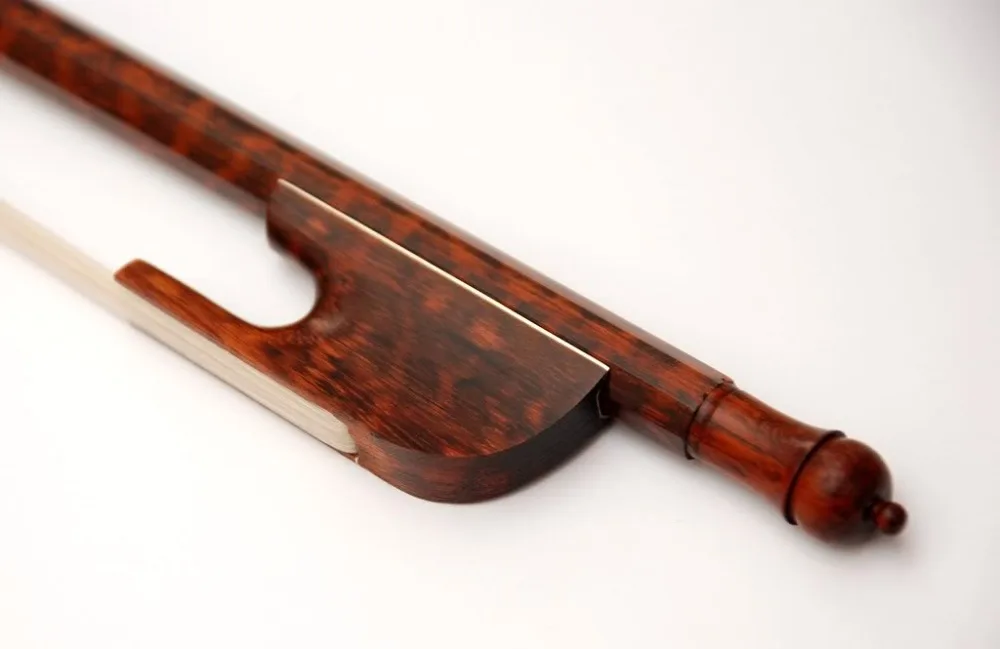 Free Shipping 4/4 Size Violin Baroque Bow Snake Wood Stick Letterwood Snakewood Frog and Stick  FPZ012# enlarge