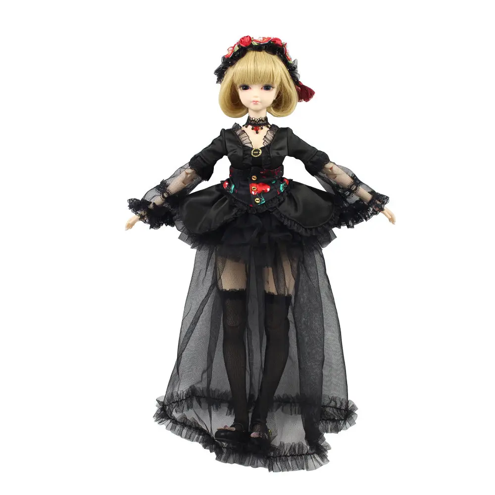 Fortune дней 1/4MMGIRL BJD Кукла Совместное тела с ручным душем-макияж reborn для маленьких девочек черное платье игрушечная обувь кукла Изысканная подарочная коробка - Цвет: Зеленый