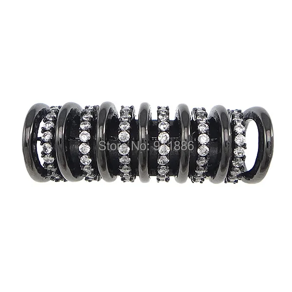 Бусины-Распорки серебристого цвета с микрозакрепкой из циркония кристалл волны