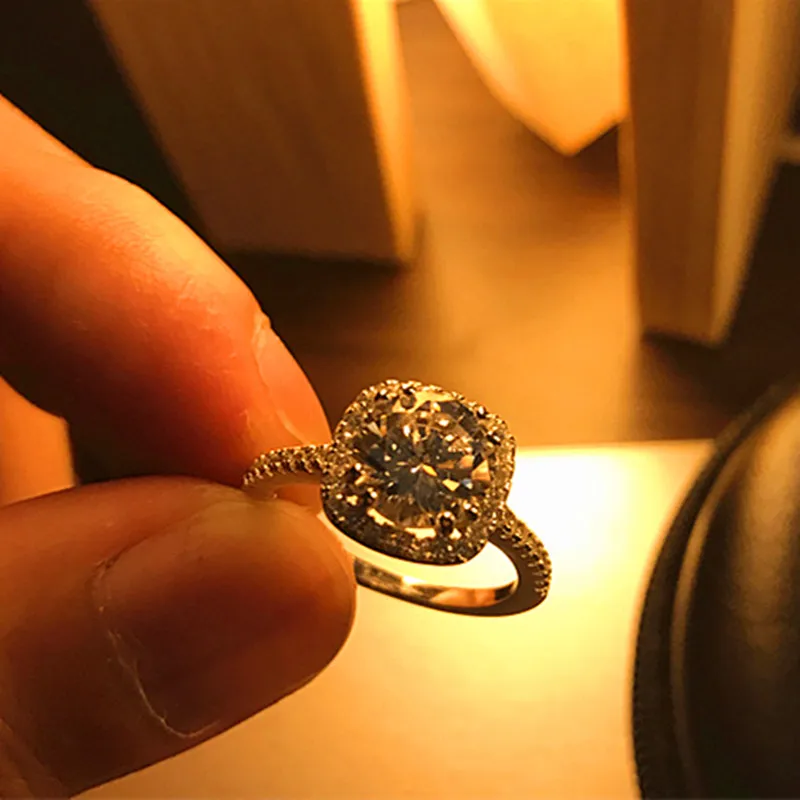 Классическое микро-кольцо с фианитом 8 мм женские роскошные брендовые