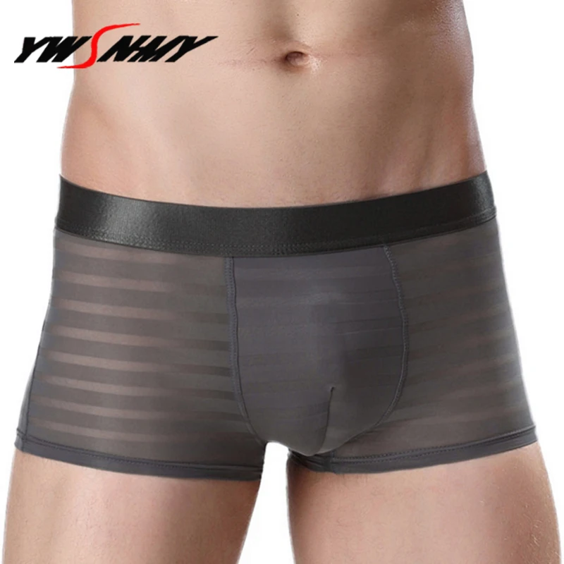 

Пикантные Для мужчин прозрачные трусы-боксеры с изображением Для мужчин сетчатые трусы-боксеры нижнее белье Для мужчин s Cueca с рисунком прин...