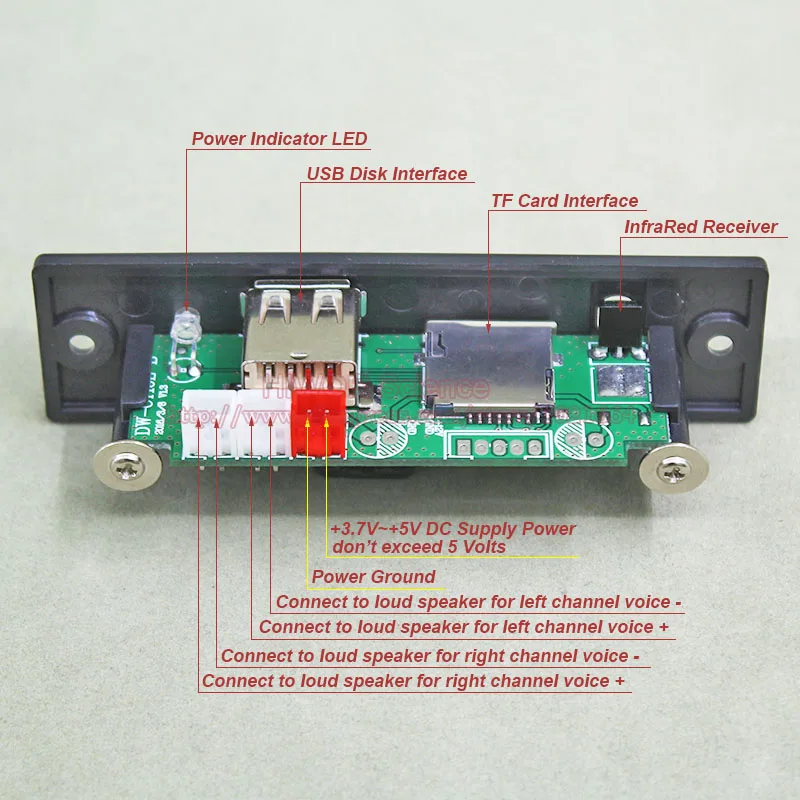 MP3 WAV аудио декодер 1 компл./лот 3 Вт + плеер усилитель мощности Модуль платы PCB USB TF