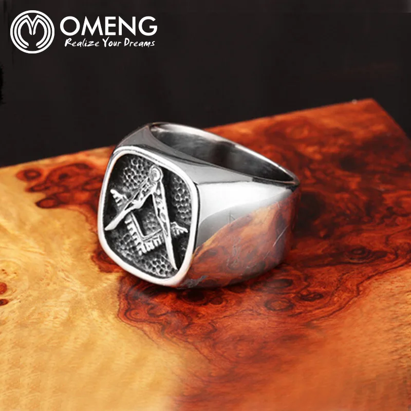 Omeng Лидер продаж Винтаж масонское кольцо литье панк готический бесплатная Mason