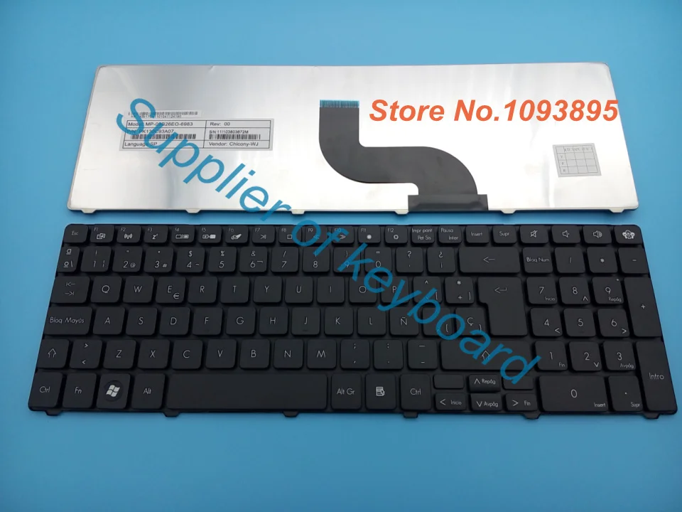 Новая испанская клавиатура для ноутбука Packard Bell NEW90 NEW95 P5WS6 Олово 71 72 76 91