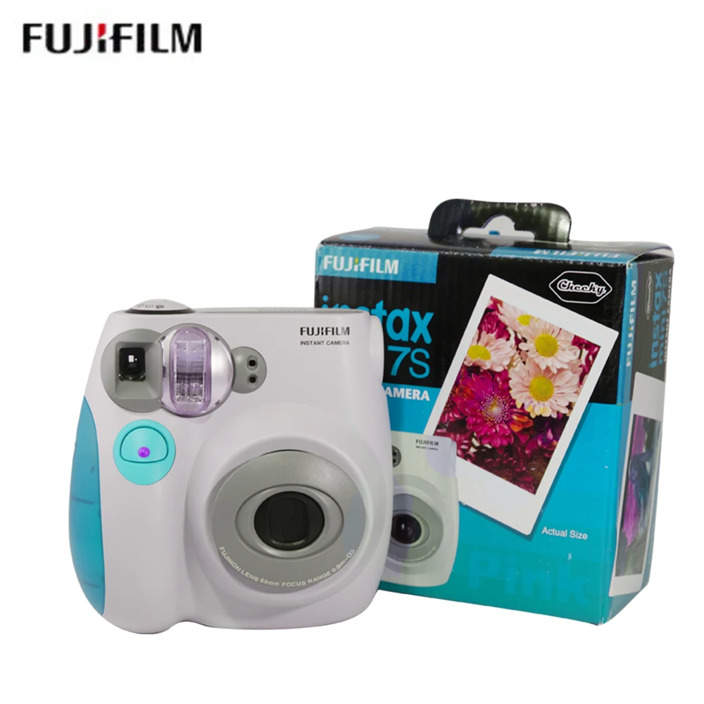 Оригинальная мини камера fujifilm 7S мгновенная + 40 листов пленки фотокамера синяя и