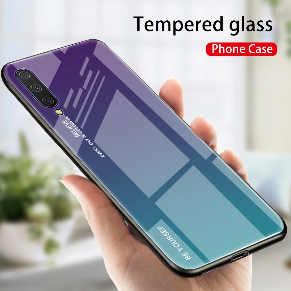 Chyi стеклянный чехол для xiaomi mi a3 cc9e a2 a1 lite, роскошный стеклянный чехол на заднюю панель с мягким краем, чехол для redmi k20pro 6a 7a