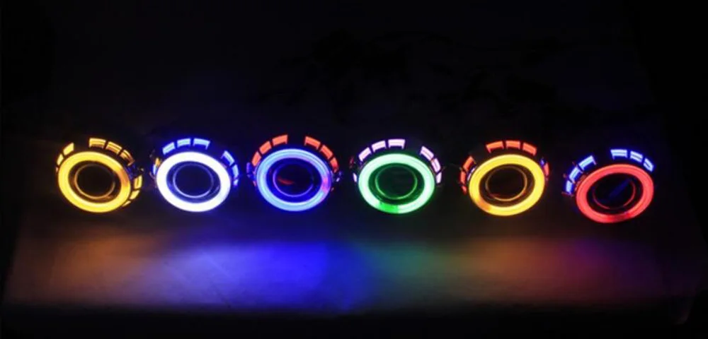 2,5 дюймов Мини HID Биксеноновые линзы проектора CCFL drl Светодиодный дневной светильник двойной ангельские глазки кожухи H1 H4 H7 стайлинга автомобилей изменить