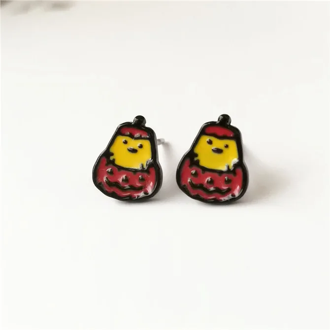 IVYYE Lazy Gudetama модная аниме Сережка с героями мультфильмов милые серьги-гвоздики с животными для женщин девочек детские ювелирные изделия подарок