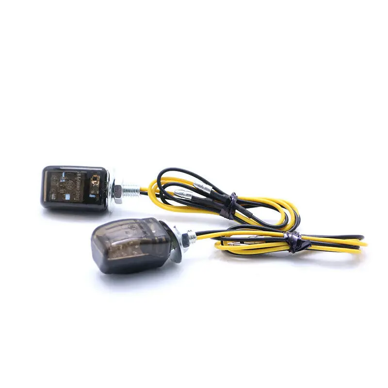 

2Pc Smoke Lens Mini Black Frame Turn Signal Indicator Light Flash Blinker Lamp