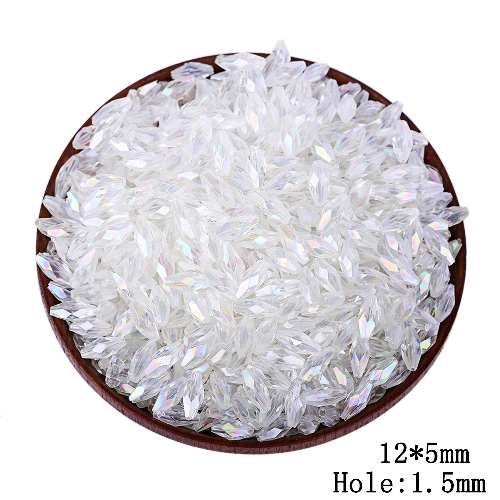 300 шт./лот прозрачные граненые пластиковые бусины для риса оптовая продажа