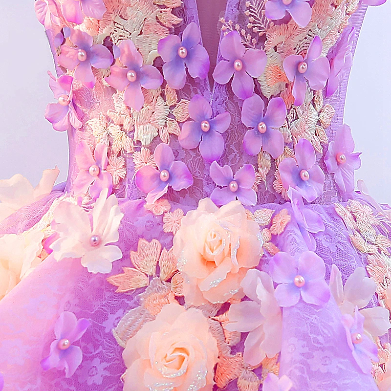 Custom Made Sweetheart Tulle Floor Length Beads Sequins Ball Gown Romantic Purple Quinceanera Dress Prom Robe de | Свадьбы и