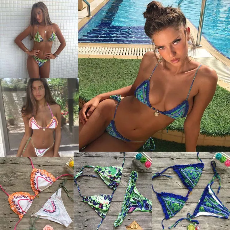 Сексуальное бикини бразильский повязку пляж ванный комплект купальники Для