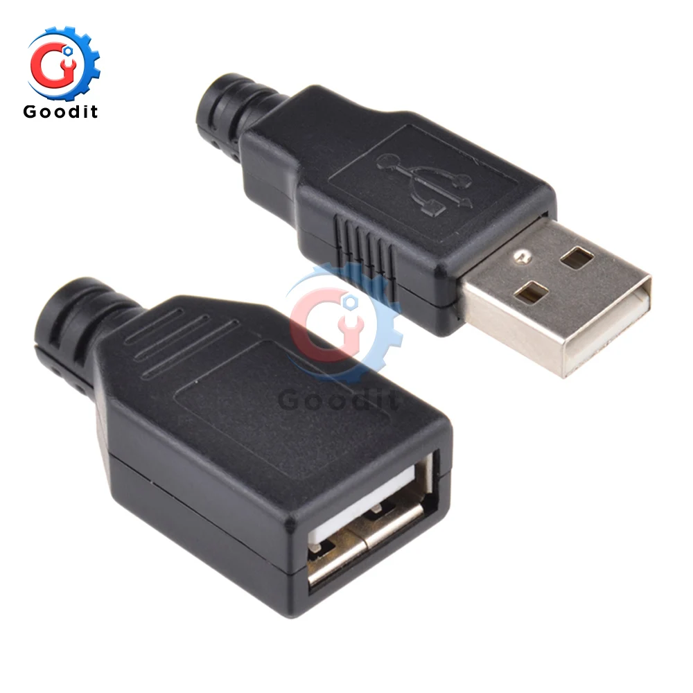 10 шт. 4 контактные разъемы USB 2 0 типа A папа|Соединители| |