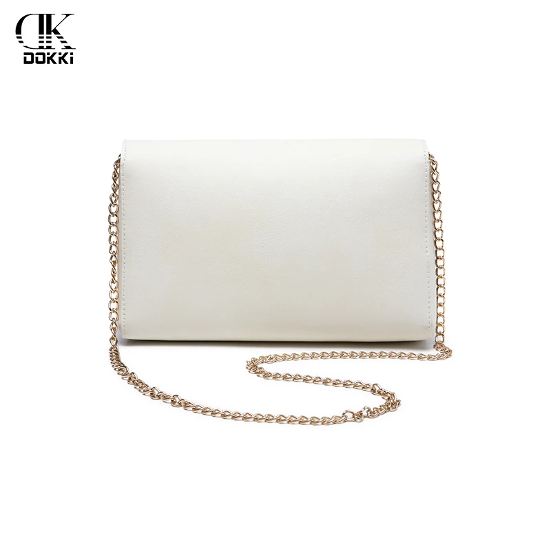 DOKKI для женщин плеча клатч Сумки белая цепь искусственная кожа off White курьерские