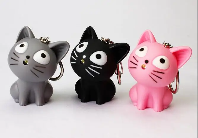Милый брелок с изображением сыра кота со звуком Мяу kawaii led детский подарок