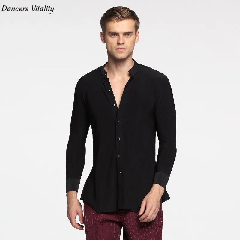 2017 cha Одежда для танцев рубашка с длинным рукавом костюмы бальных Мужская