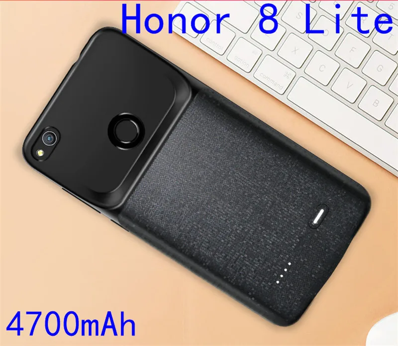 Чехол-батарея для huawei Honor 8 Lite, зарядное устройство, задняя крышка для huawei Honor 9 Lite, чехол, тонкий, противоударный, внешний аккумулятор, чехол s Capa Funda - Цвет: Honor 8 Lite-Black