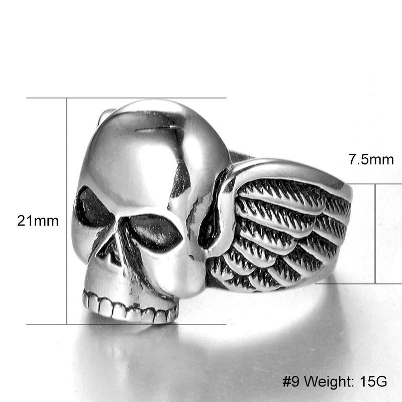 V-COOL оптовая продажа 10 шт/партия огромный скелет угловатое кольцо 316L нержавеющая