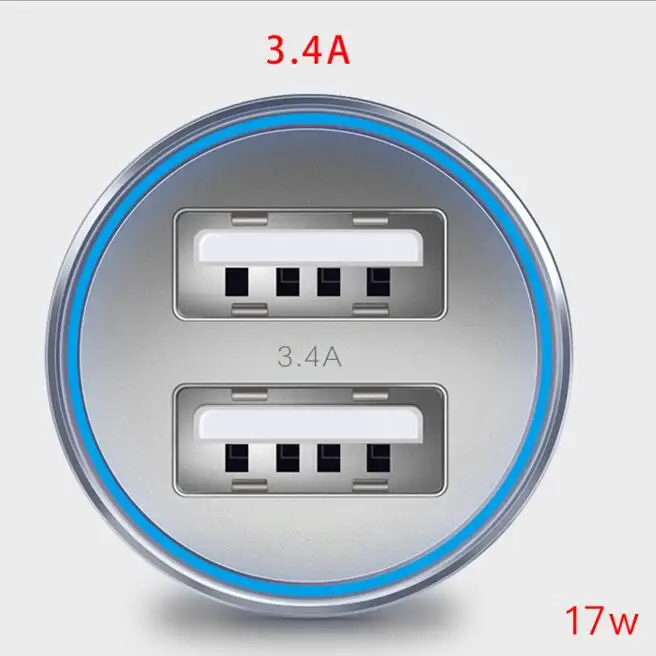 QC 3,0 Автомобильное зарядное устройство металлический корпус два usb-порта Быстрая зарядка универсальное автомобильное зарядное устройство для Xiaomi samsung iPhone iPad и т. д