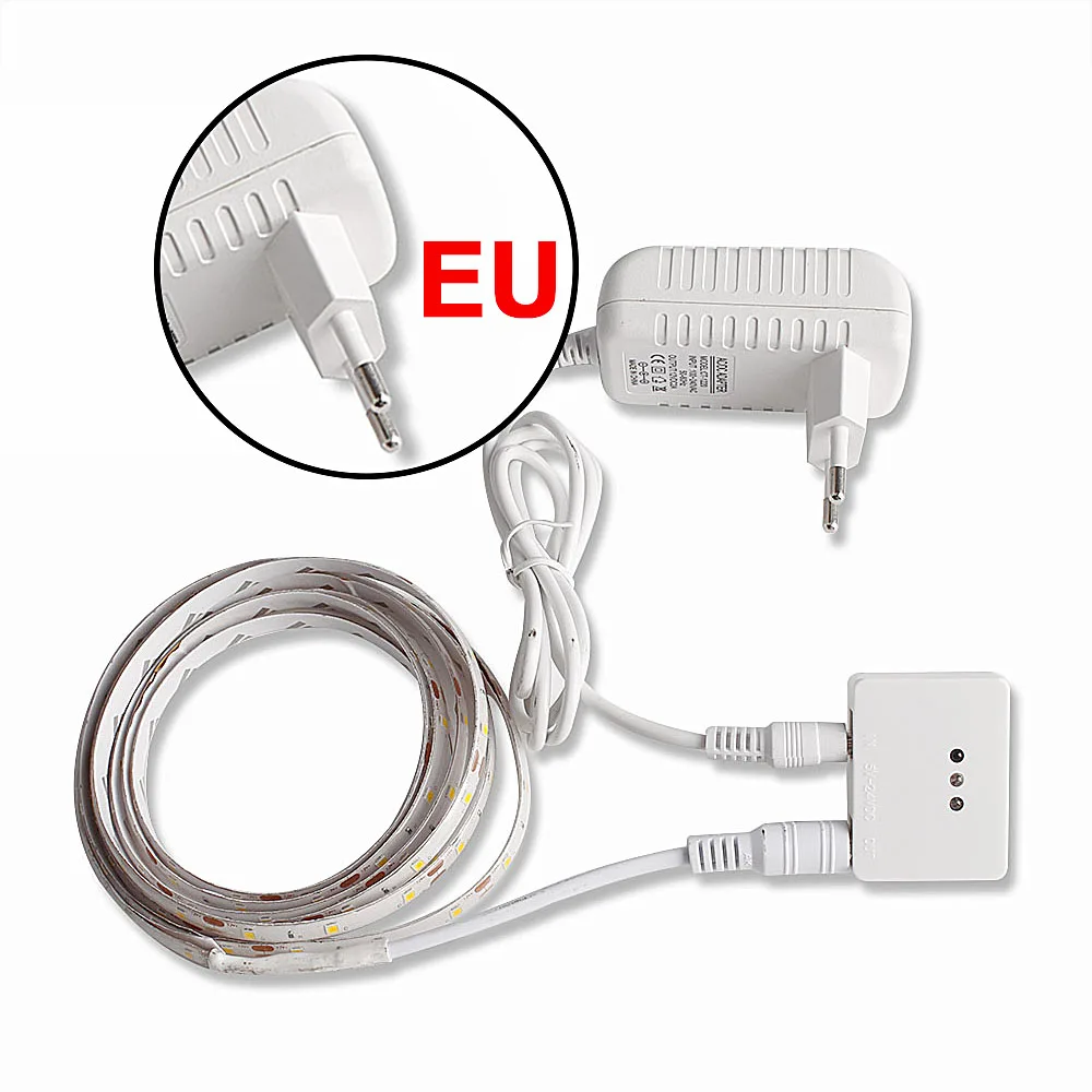 LED Strip EU Светодиодный светильник для шкафа, домашний светильник, светильник для кухонного шкафа, светильник для шкафа, ручная волна, активированная диммируемая светодиодная лента для коридорной лампы - Цвет: LED Strip EU