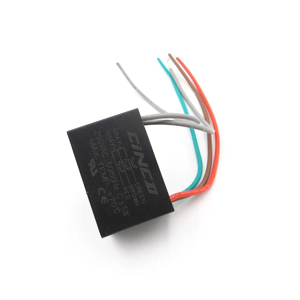 CBB61 5 мкФ + 250 V проводов конденсатор моторного двигателя Электрический вентилятор