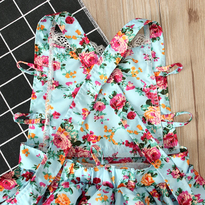 New Family Matching Clothes Kids Baby Girls Sister Matching Floral Clothes Jumpsuit Romper Dress Outfit Set Baby Girls Clothes
