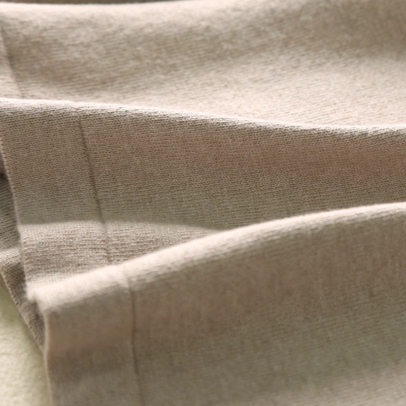 

2019 Spring And Autumn Women's Knitted Cashmere Wool Dress Round Collar Long style Solid Color Dress Free Shipping