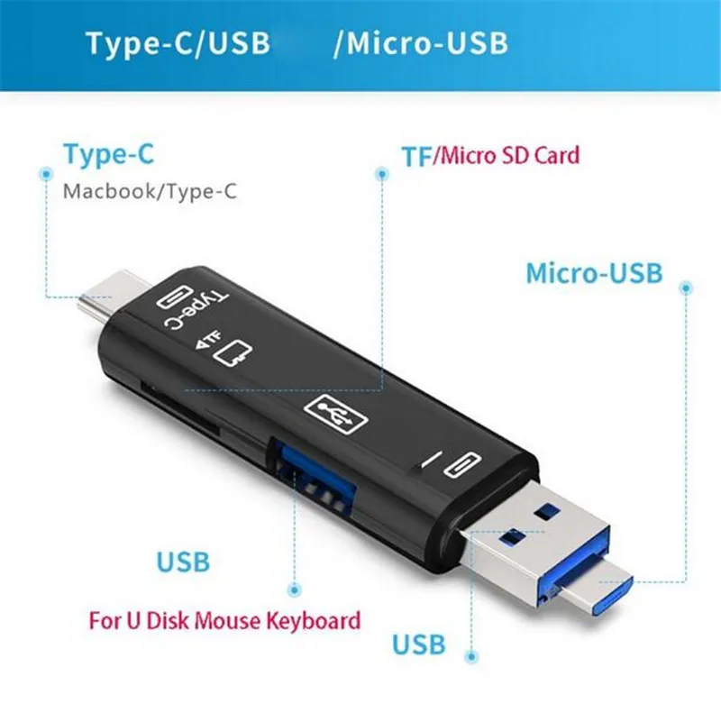 100 шт. Micro USB Type C TF кардридер OTG концентратор адаптер для телефона ПК | Мобильные