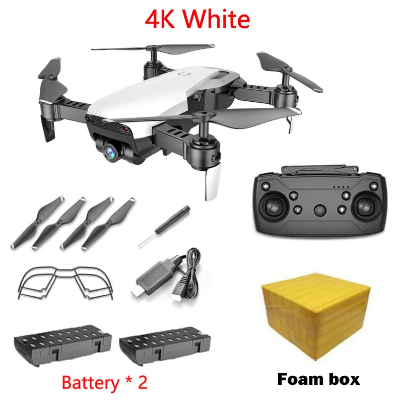 4K White 2B FB Teeggi M69G FPV Радиоуправляемый Дрон 4K 1080P камера оптический поток селфи Дрон складной Радиоуправляемый квадрокоптер Вертолет VS VISUO XS816 SG106 M70 - Цвет: 4K White 2B FB