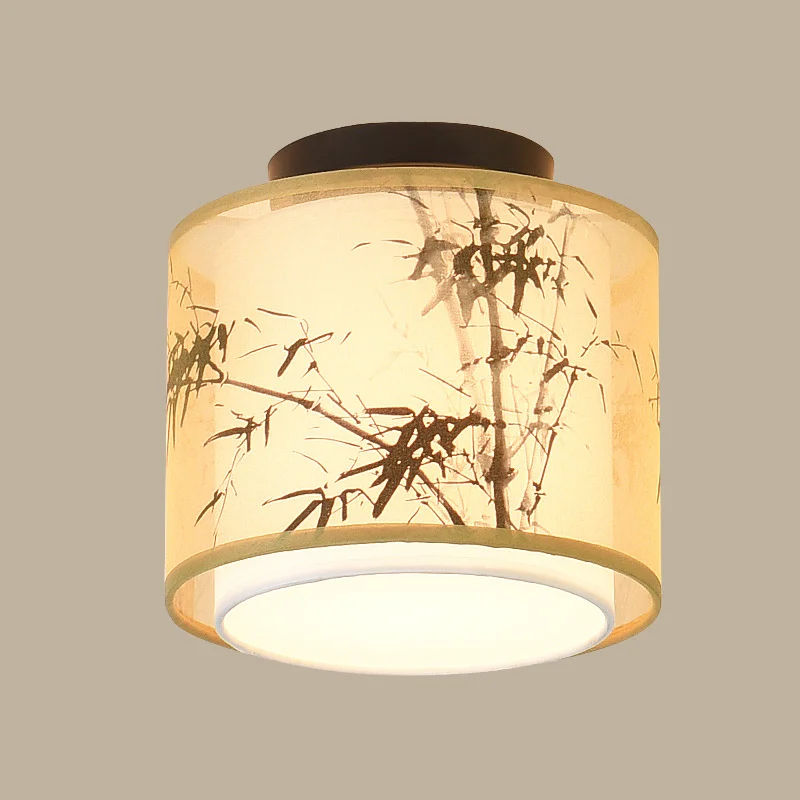 $122.02 Chinese Traditional Style Ceiling Lamp Aisle Bedroom Led Ceiling Lights Fabric Lampshade Home Decor Living Room Light Fixtures