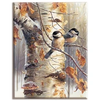 needleworksets for full embroidery kitshome decor40x50cmtree and birdanimals and plantswhite canvasdmcdiycross stitch