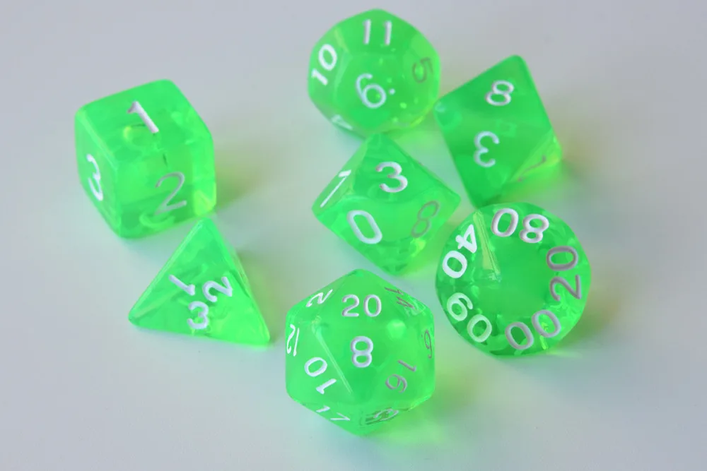 7 Die Прозрачный Многогранные кубики для Подземелья и Драконы Shadowrun Pathfinder дикарь Warhammer и ролевых игр